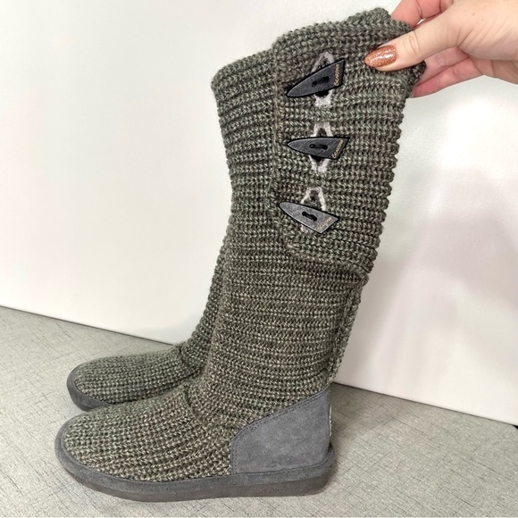 BearPaw Gray Sweater Boot Fall Winter Boots 6 - Picture 8 of 12